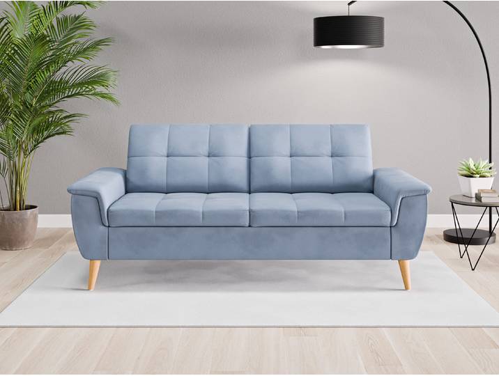 Einzelsofa Rio - Blau (Jeansblau) - Vintage Velours