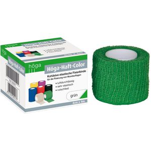Höga Fixierbinden Haft Color, grün, selbsthaftend ohne Klebstoff, 4m x 4cm