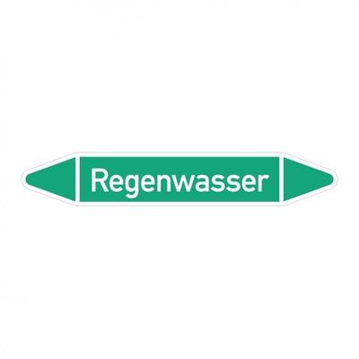 Aufkleber I RKZ-Etikett Regenwasser,DIN 2403,grün/weiß,für Ø 60-90mm,310x52mm,3/Bogen