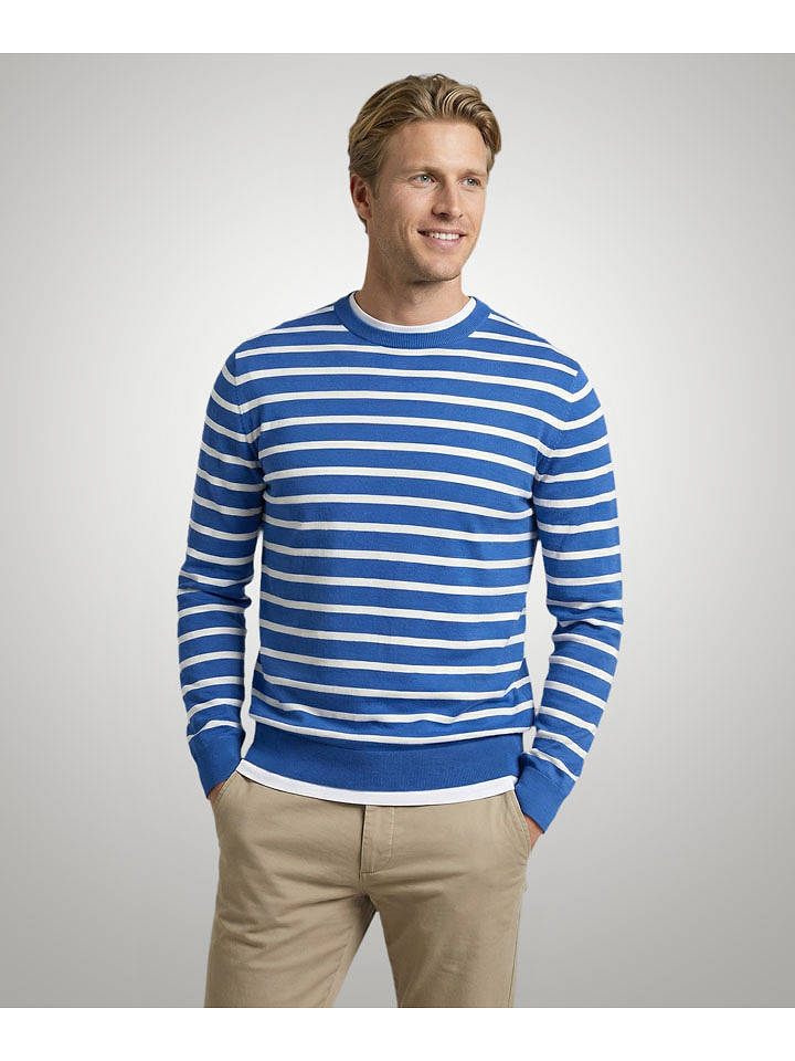 McGregor Pullover in Blau/ Weiß - M