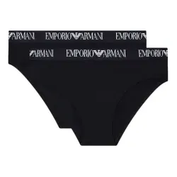 Emporio Armani für Damen. EW000403_AF13033 Satz von 2 Höschen Marca schwarz (S), Heimtextilien, Baumwolle
