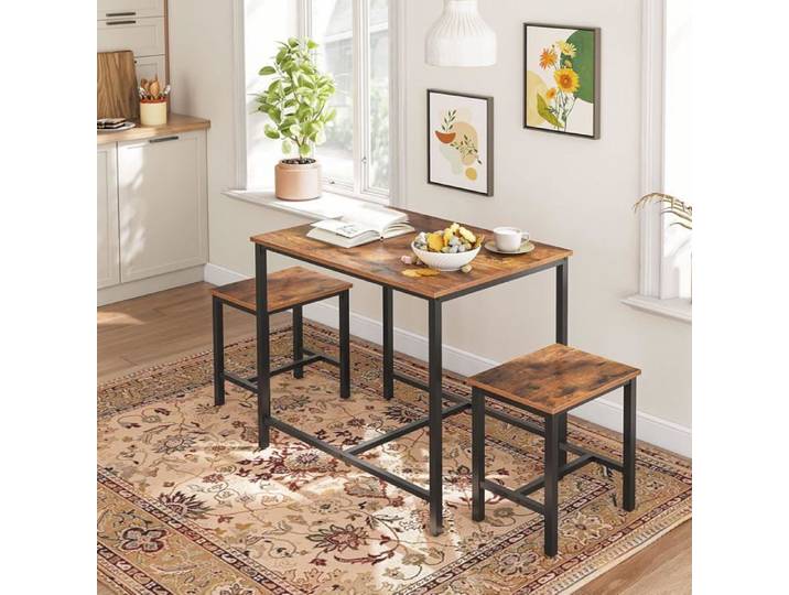 HOOBRO Ensemble Table Salle Manger Style Industriel Cuisine Chaises Gain Place pour Cuisine Salle Manger