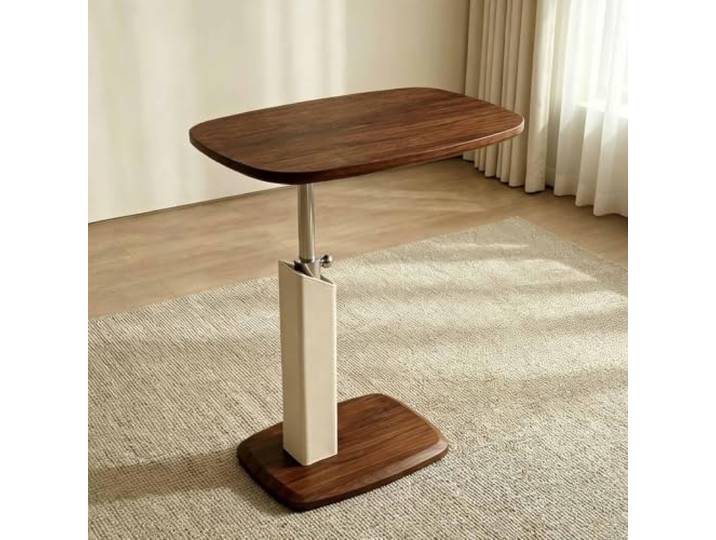 Moderner Nachttisch Höhenverstellbar mit Rollen, Platzsparendes Design Flexibler Beistelltisch mit Rollen lässt sich einfach neben Sofa, Bett und Stühlen bewegen