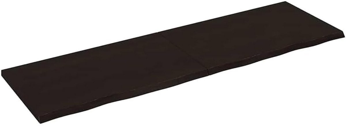 Massief Eikenhouten Wandplank met Natuurlijke Rand - Wandrek voor Badkamer en Thuiswerkplek