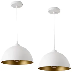 Helloshop26 - 2er-Set Hängelampen Innenbeleuchtung höhenverstellbar Metall Durchmesser 30 cm goldweiß 03_0005760