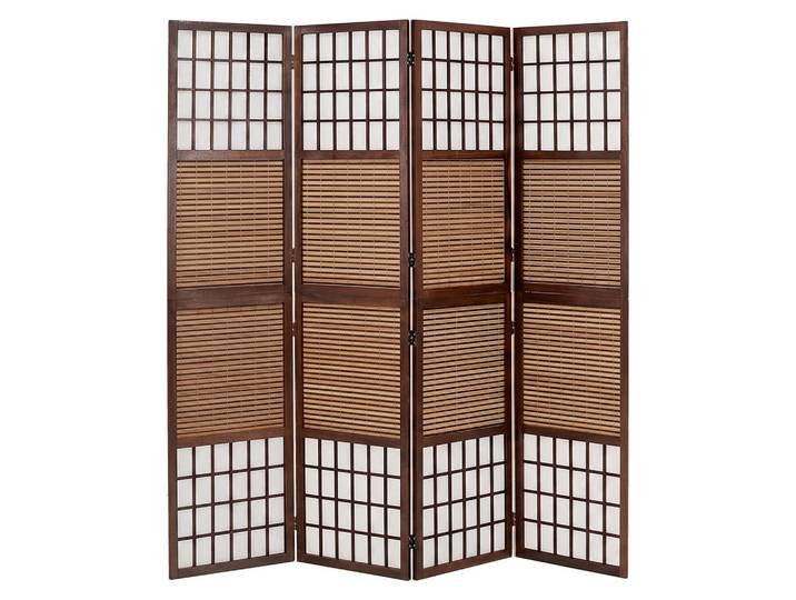 Homestyle4u Paravent 4-tlg. 176/175 cm Braun Bambuslamellen, Holz, 176x175x2 cm, Wohnzimmer, Raumteiler, Paravents