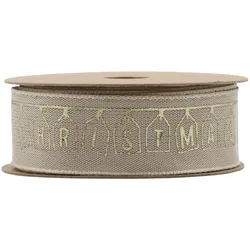 Chic Antique Geschenkband mit Merry Christmas , 5 m lang, 2,5 cm beit