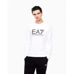 EA7 für Herren. 7M002278_AF22266 Core Identity Sweatshirt weiß (L), Lässig, Baumwolle, Kurzarm