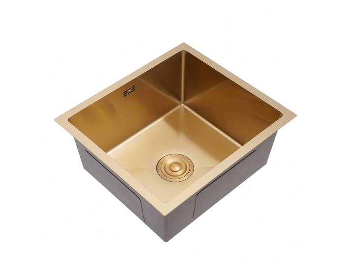 Évier de cuisine 50x45cm à cuve unique, grande capacité de 20cm de profondeur, revêtement anti-éclaboussures et anti-condensation avec coussin insonorisant