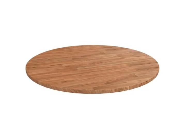 HEFZGDB Runde Tischplatte aus Eichenholz Ø70x1,5 cm Hellbraun Lackiert - Massivholz Platte für Couchtisch Beistelltisch Bartisch - Behandelte Oberfläche Langlebig Rustikales Design