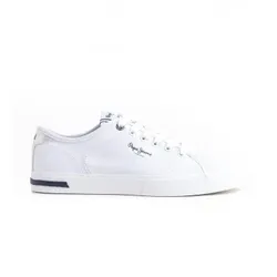 Pepe Jeans für Damen. PLS31440 Kenton Road Basic Schuhe weiß (39), Stoff, Wohnung, Schnürsenkel, Lässig, Nachhaltig