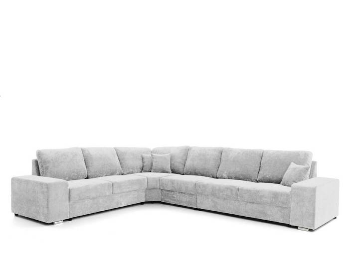 Muffo Ecksofa LEON, Lose Rückenkissen, keine Schlaffunktion, Modernes, minimalistisches Design, L-förmiges Großformat