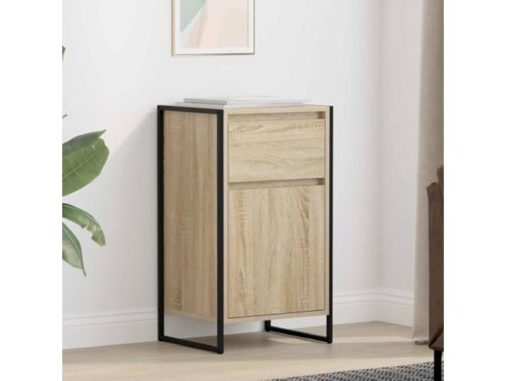 HEFZGDB Robustes Sideboard mit europäischer Handwerkskunst, Industrielles Sideboard mit Holzwerkstoff und Stahlrahmen, Modernes für Wohnzimmer mit industriellem Design, Stilvolles