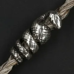 Drachensilber Schlange Bartperle 925 Silber Bartschmuck - Silber