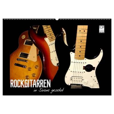 ROCKGITARREN in Szene gesetzt (Wandkalender 2027 DIN A2 quer), CALVENDO Monatskalender