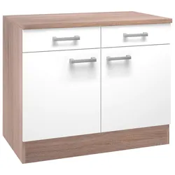 Küchenunterschrank Lexa Weiss/Eiche