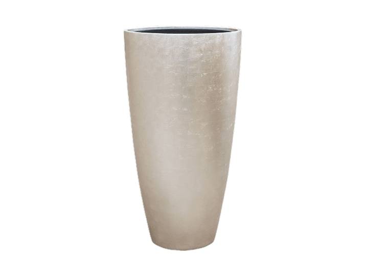 Hoher Blumentopf „Metallic Partner“, verschiedene Grössen Champagne Matt Baq Design