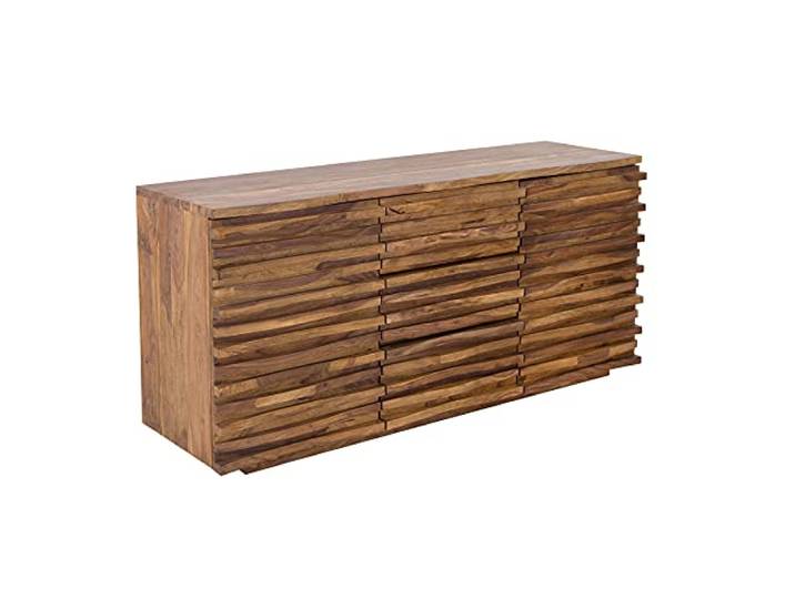 Riess Ambiente Sideboard Relief - 160cm - braun - Massivholz mit Stauraum Handgefertigtes Unikat, montiert geliefert, Schubladen, pflegeleichte Oberfläche, natürliche Maserung, angenehme Haptik