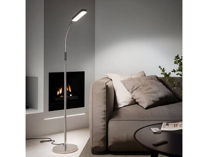 Lampe de sol Prisma LED, 5 modes d'éclairage, 12 W, dimmable - argent