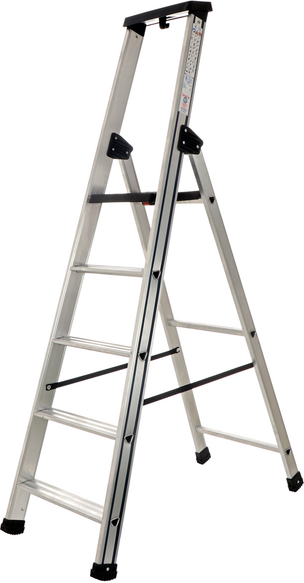S.T.P. Issima, 5 marches, 1.74 m - Échelle en aluminium avec tréteau