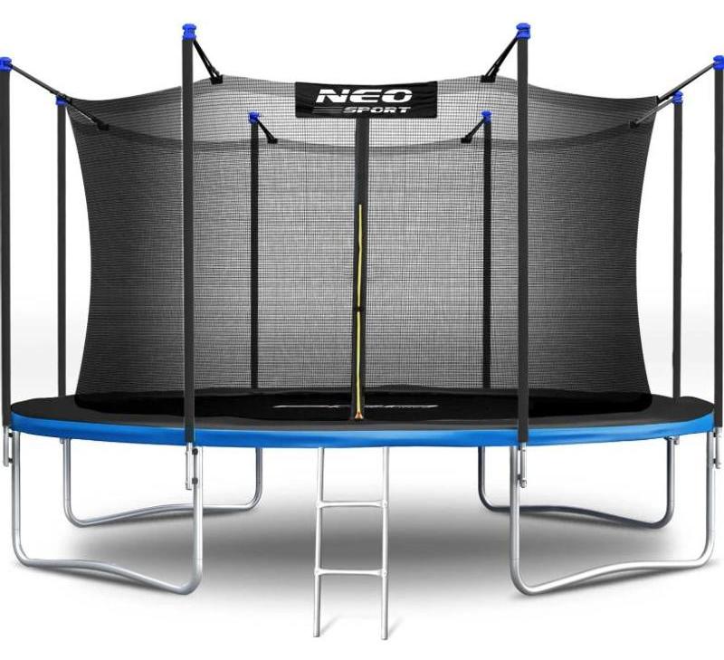 TÜM Trampoline mit Sicherheitsnetz, Leiter, Durchmesser 374 cm und maximaler Belastbarkeit von 150 kg für den Außenbereich