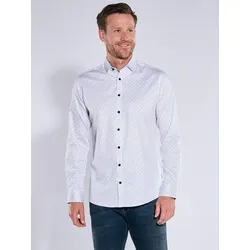 engbers Herren Hemd "My Favorite" Blau regular gemustert Kent-Kragen - S
