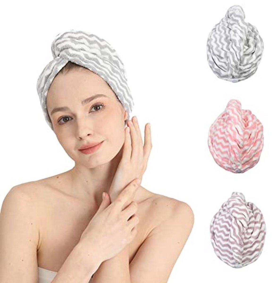 Microvezel Haardrogende Handdoek Wrap - Super Absorberende Haar Tulband voor Volwassenen