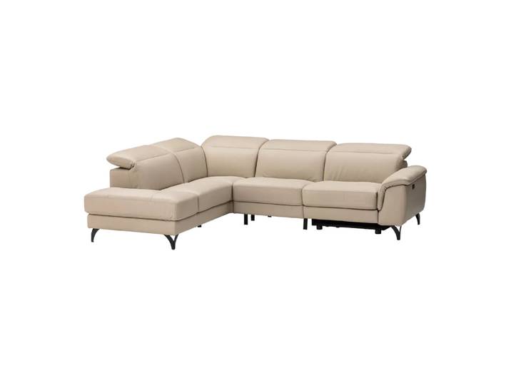 Ecksofa Venus, Johann Jakob, crème, Leder