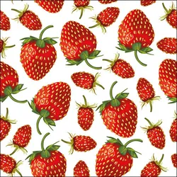 Ambiente 20 Servietten Papier 33x33cm 3-lagig - hochwertige Einweg Papierservietten mit Erdbeeren Motiv Sommerdeko Partyservietten Picknick Sommer Gartenfest