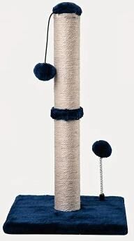 Uplift Essentials Extra Tall Premium Sisal Cat Scratching Post navy Blue 34 In