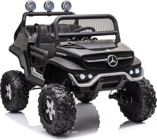 Mercedes UNIMOG S 4x45W Kinderauto Kinderelektroauto Kinderfahrzeug 12V Elektroauto Schwarz