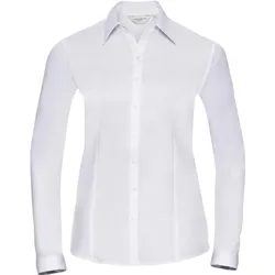 Russell Damen Herringbone Bluse langarm R-962F-0 white 4XL