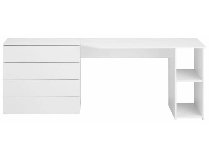Schreibtisch BORCHARDT MÖBEL Vaasa , weiss (weiß matt), B:196cm H:72cm T:50cm, Tische, Schreibtisch, Breite 196 cm, Push to Open-Funktion