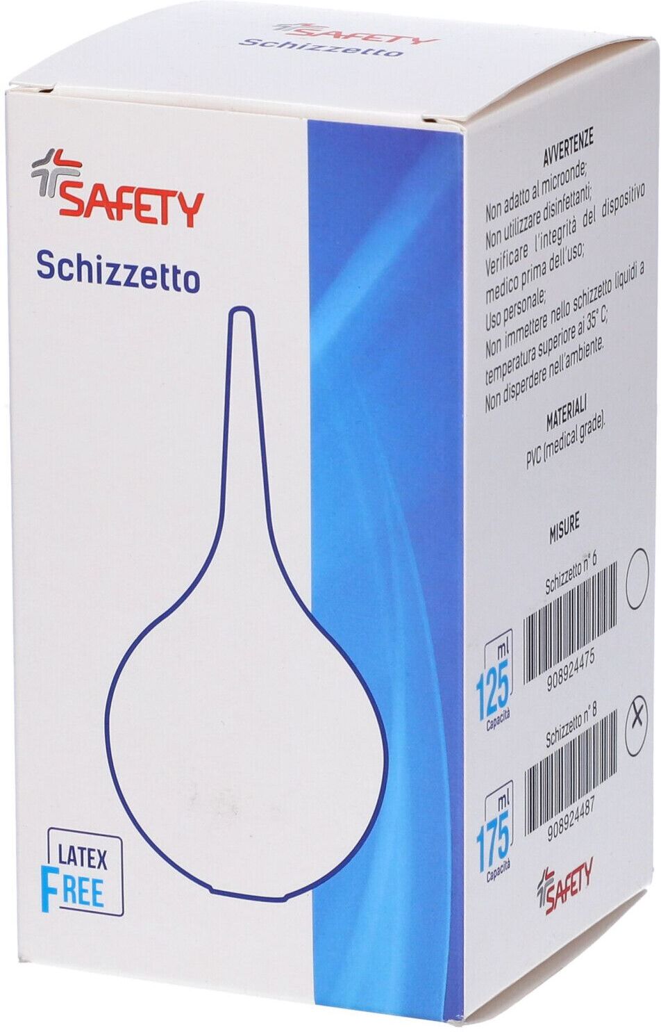 SAFETY SpA Safety Schizzetto In Gomma, Misura 8, 175ml, 1 Pezzo, Sterilizzabile a Freddo