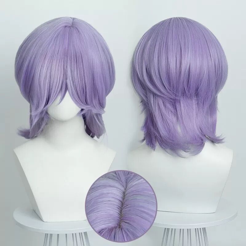 INF Perruque Cosplay Violette - Fibre Haute Température, Ajustable pour Jeux de Rôle Anime & Fêtes