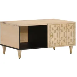 Décoshop26 - Couchtisch mit handgeschnitztem Design 80 x 50 x 40 cm massives Mangoholz DEC037151