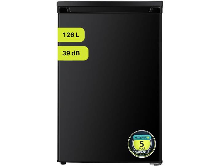 Exquisit KS16-V-E-040DB - Tafelmodel koelkast - 5 Jaar Garantie - 126 liter - D label - Zwart