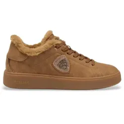 Blauer für Damen. F6VICTORY01 Victory Sneaker Cognac (39), Braun, Wohnung, Schnürsenkel, Lässig