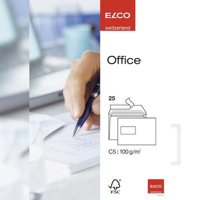 Elco 74473-12 Versandtasche - C5, haftklebend, mit Fenster, weiß, 25 Stück