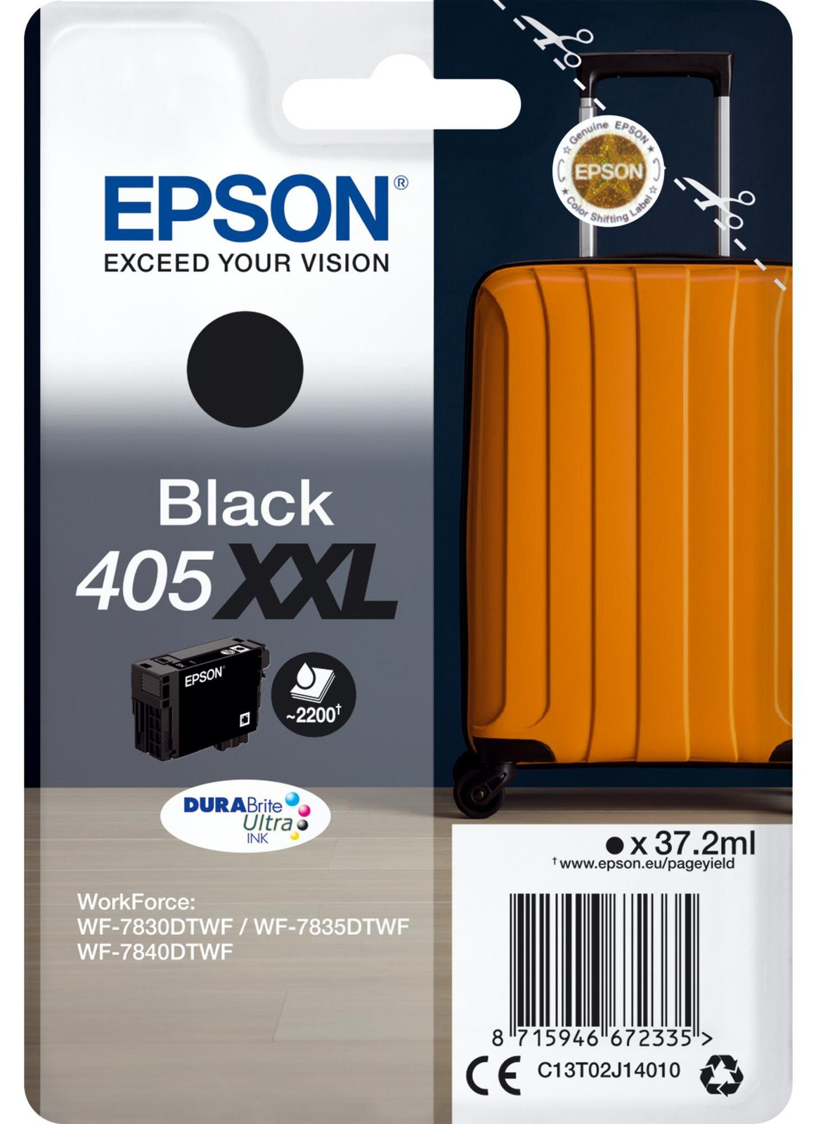 Epson C13T02J14010 DURABrite Ultra Ink 405XXL Tintenpatrone - Zwart