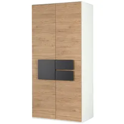 Röhr Kleiderschrank Clip 101 x 215 cm Holzoptik Braun Eiche