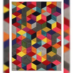 Vielseitiger Wohnzimmer-Teppich `Meon Tom`, Farbenfrohes Design. 120x170 cm | Kadima Design