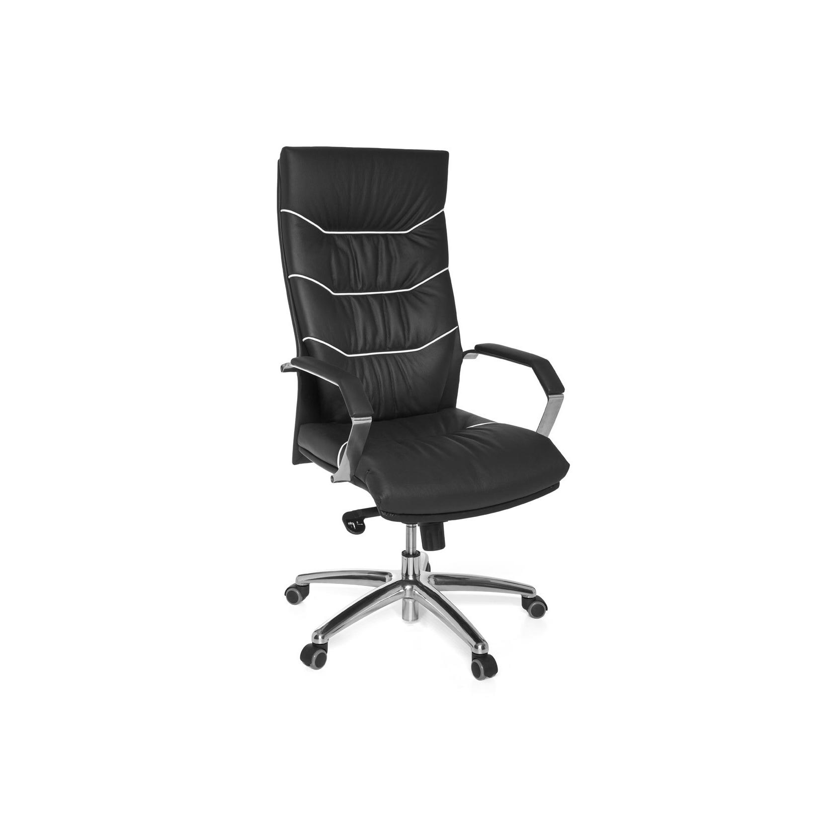 KADIMA DESIGN XXL Chefsessel Kanzas: Echtleder, Soft-Air Formpolster, verchromte Armlehnen, Aluminium-Fußkreuz, 5-Punkt Mechanik.