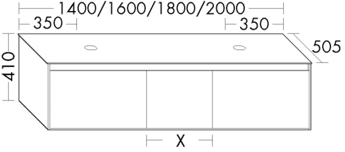 Burgbad Waschtischunterschrank rc40 Schilf Hochglanz/Schilf Matt, SGBV140F4517A0067 SGBV140F4517A0067