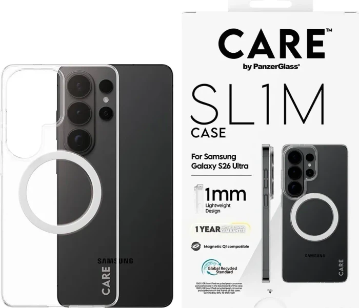 PanzerGlass CARE Hülle Samsung Galaxy S26 Ultra SL1M Qi klar + ein Jahr Garantie gegen Vergilbung