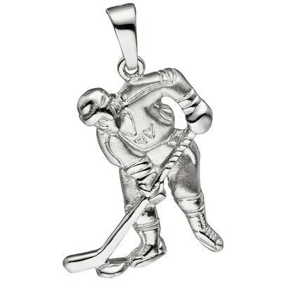 Kettenanhänger JOBO "Anhänger Eishockeyspieler", silber (silber 925), Schmuckanhänger, Damen, Silber 925 (Sterlingsilber), Kettenanhänger, 925 Silber