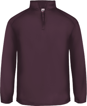 Badger Sport 1480 Perf. Fleece 1/ 4 Zip T-Shirt in Maroon size XS   Polyester BG1480, 148000