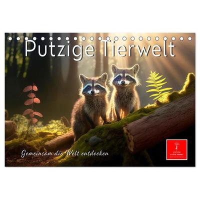 Putzige Tierwelt - gemeinsam die Welt entdecken (Tischkalender 2027 DIN A5 quer), CALVENDO Monatskalender