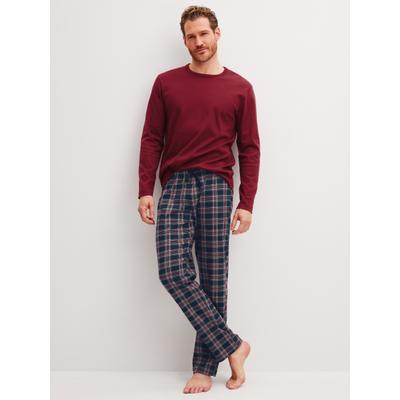 Schlafanzug CALIDA "Family & Friends", Herren, Gr. M (50), rot (mars rot), Single Jersey, Obermaterial: 100% Baumwolle, Homewear-Sets Schlafanzug