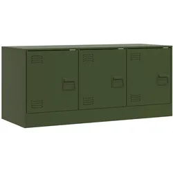 vidaXL TV-Schrank Olivgrün 99x39x44 cm Stahl